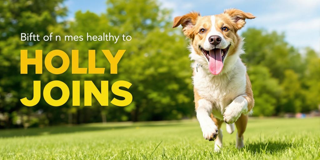 Happy dog running outside in a green field.