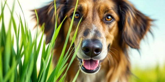 Afghan Hound near fresh barley grass in nature.