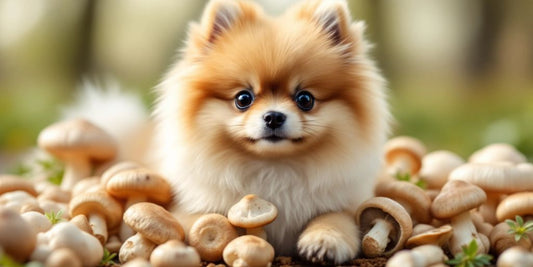Pomeranian with Maitake mushrooms for immune health.